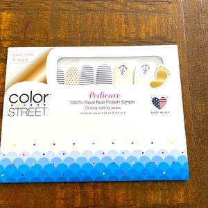 Color Street nails Pedicure Ship Ship Hooray - NIP